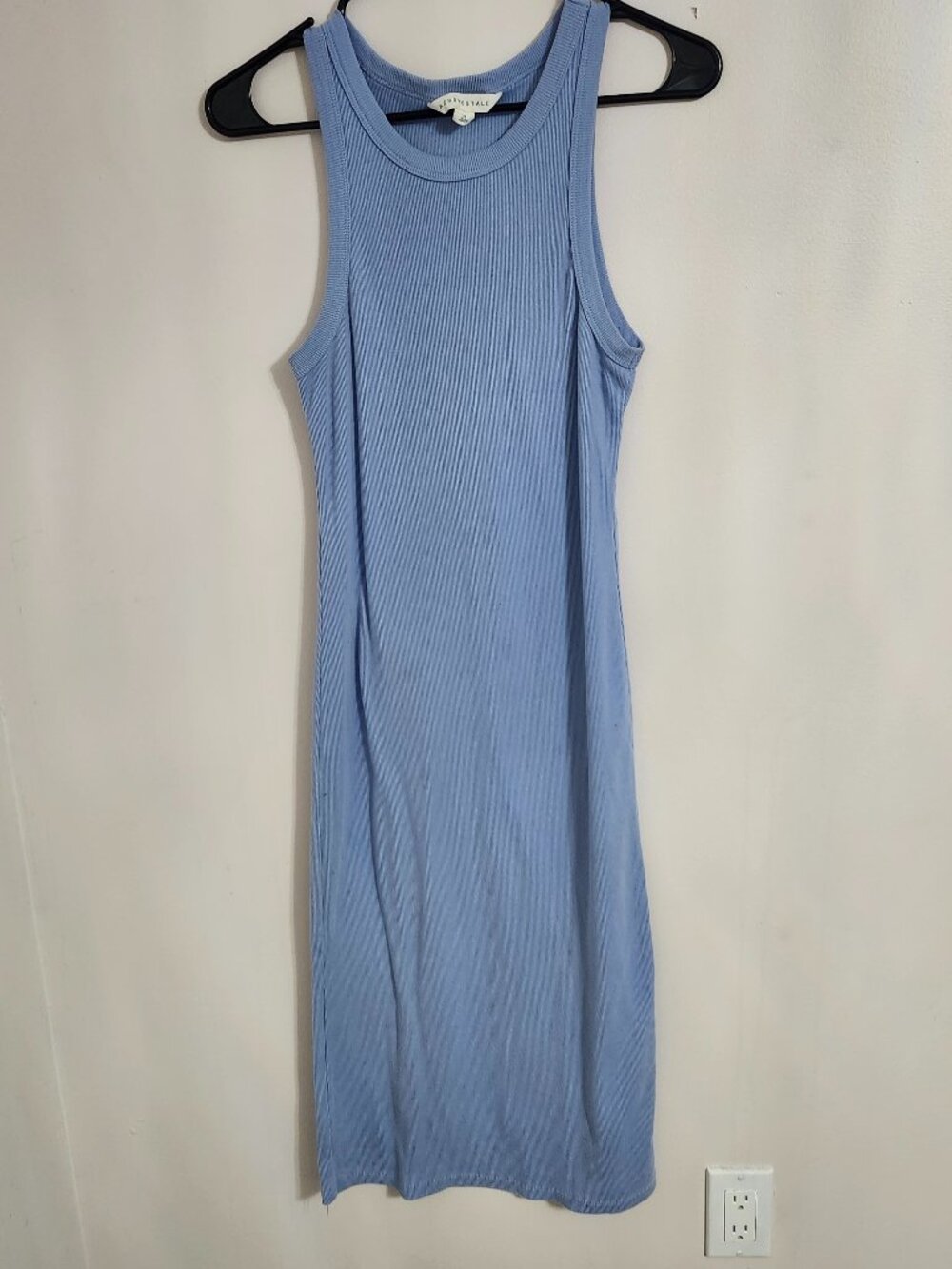 Light Blue Ribbed Midi Tank Dress size L